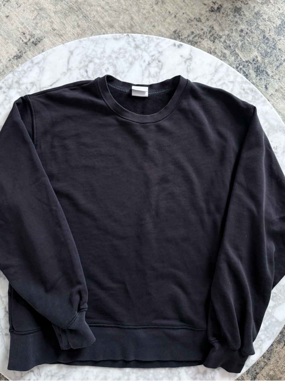 Aritzia TNA Airy AF Fleece Crewneck Black | Size 1 | Oversized Sweatshirt